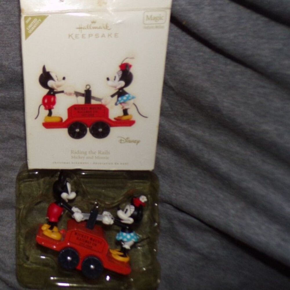 Disney Hallmark limited edition Mickey and Minnie Riding the Rails ornament